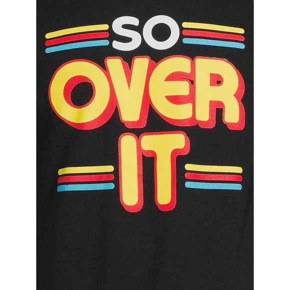 NWT Humor Men's Size XL "So Over It" Black Crewneck T-Shirt - Picture 3 of 12